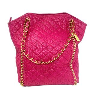 Amrita Singh Alaya Women's Berry Handbag Hot Pink Quilted Faux Leather Purse
